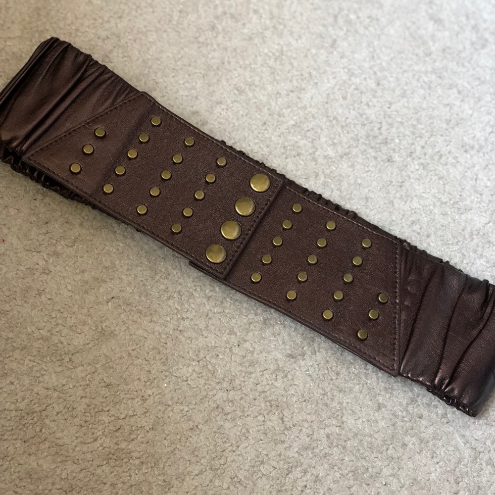 MaCandies Burgundy/Brown leather waist belt